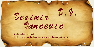 Desimir Vančević vizit kartica